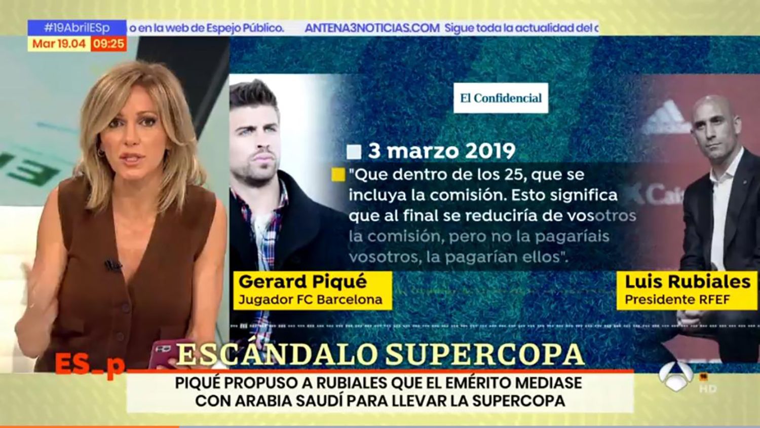 Susanna Griso recibe un WhatsApp en directo del rey emérito sobre la Supercopa en Arabia