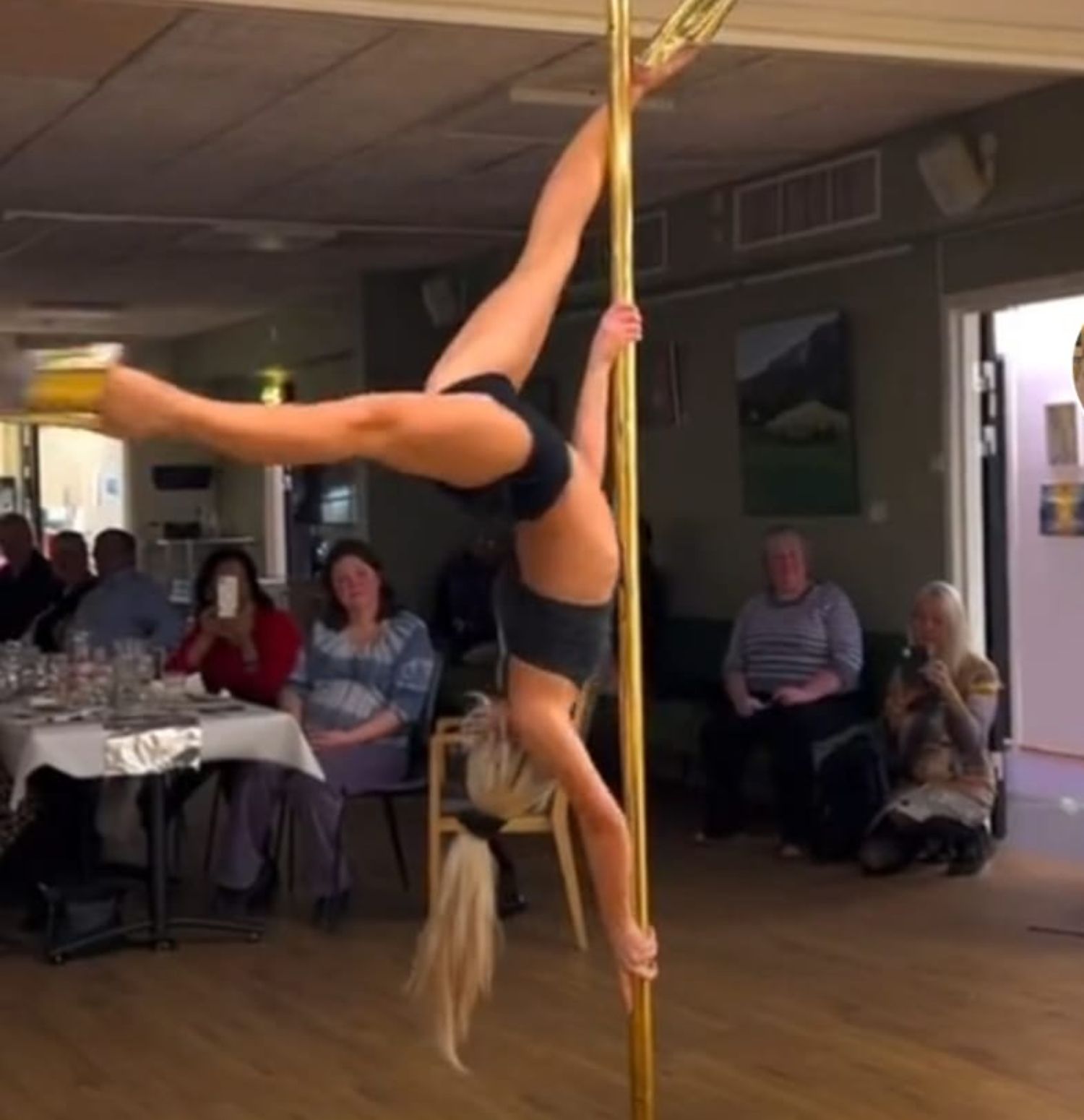 Una bailarina de pole dance revoluciona una residencia