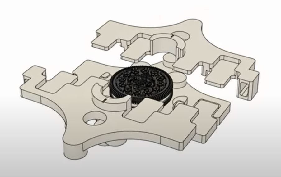 Instrumento para estudiar el comportamiento de los materiales en una galleta Oreo