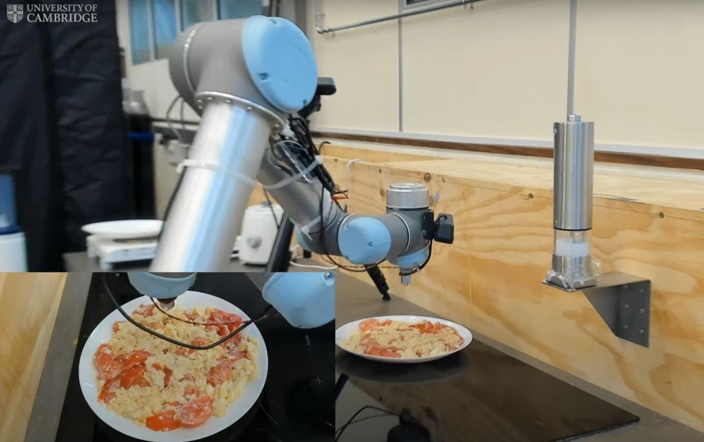 Este robot chef es capaz de saber si la comida está sosa o salada. Foto: UNIVERSIDAD DE CAMBRIDGE