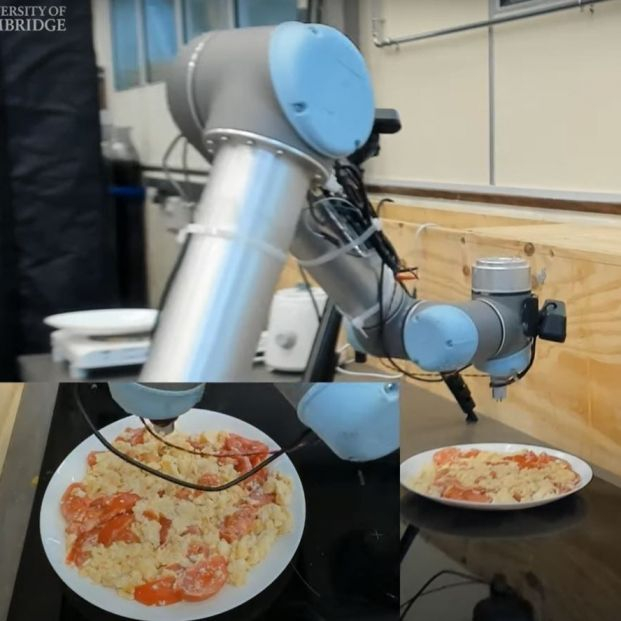 Este robot chef es capaz de saber si la comida está sosa o salada. Foto: UNIVERSIDAD DE CAMBRIDGE