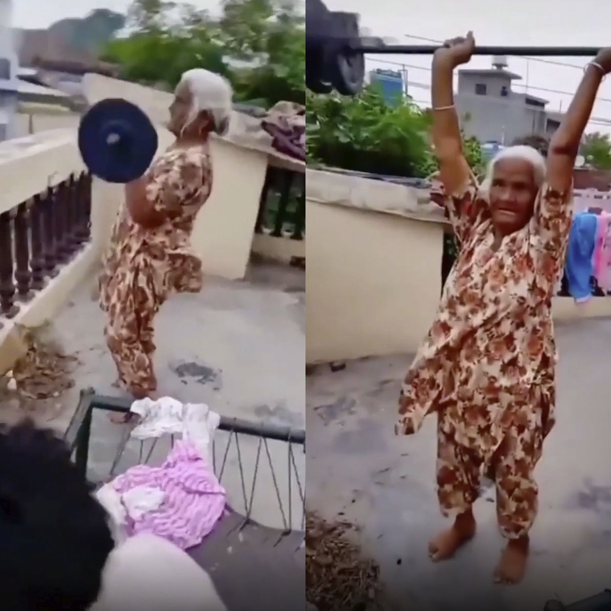 VÍDEO: Su nieto le reta a levantar unas pesas y la mujer de 80 años le deja con la boca abierta VÍDEO: Su nieto le reta a levantar unas pesas y la mujer de 80 años le deja con la boca abierta