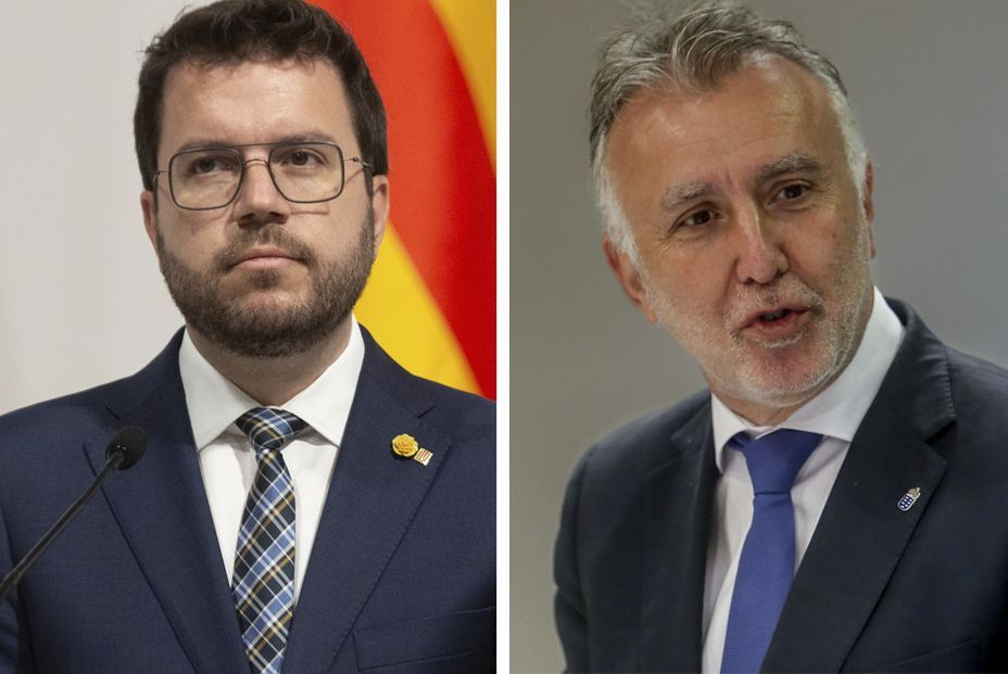 Pere Aragonés y Ángel Víctor Torres, presidentes de Cataluña y Canarias