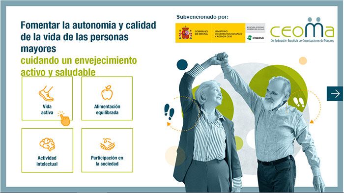 'Hábitos saludables, cómo vivir más y mejor', la presentación interactiva de CEOMA para mayores. Foto: CEOMA