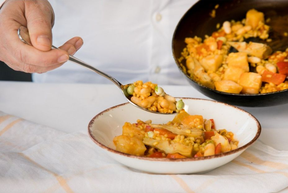 Receta de arroz empedrao con verduras de temporada. Foto: Murcia turística