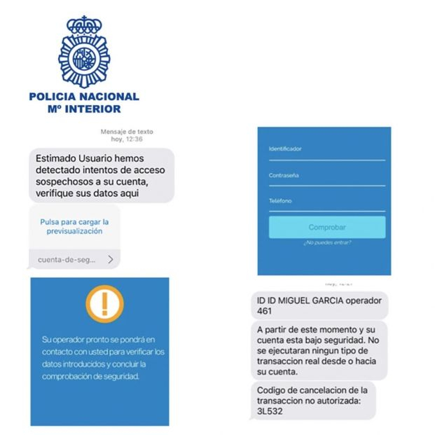 La Policía alerta de una oleada de estafas bancarias mediante SMS y llamadas telefónicas