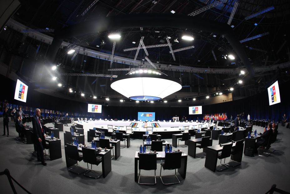 Plenario vacío minutos antes del comienzo de la Cumbre de la OTAN