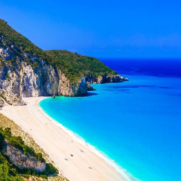 Playa de Milos en Léucade.