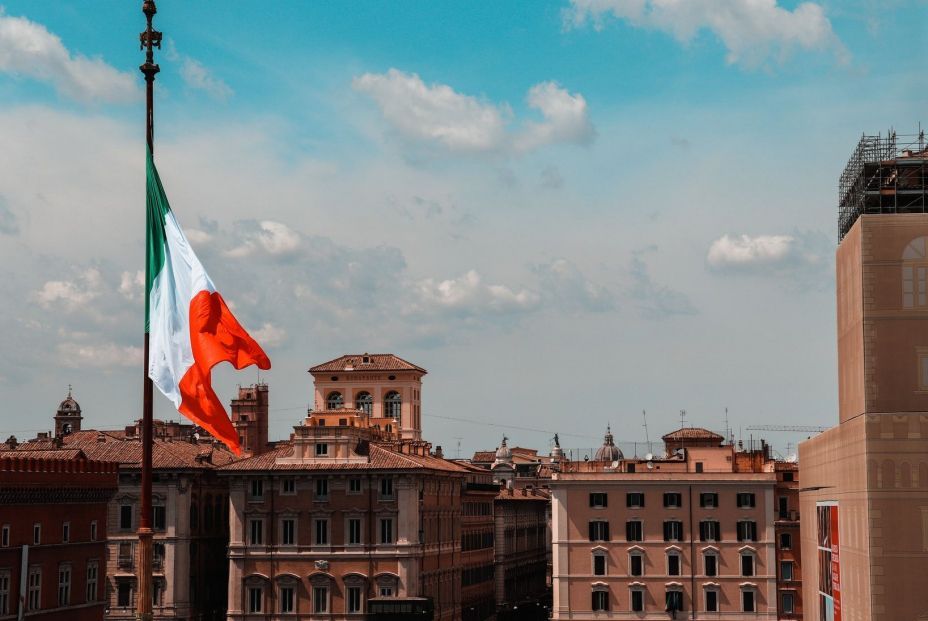 italia vista bandera
