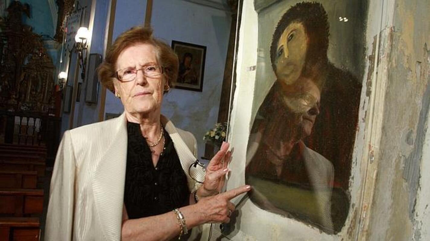 Borja homenajea a Cecilia Jiménez en el décimo aniversario de la 'chapuza' que se convirtió en icono Borja homenajea a Cecilia Jiménez en el décimo aniversario de la 'chapuza' que se convirtió en icono