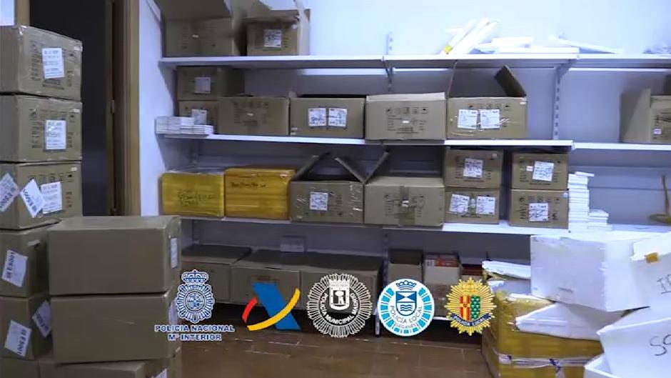 Material intervenido en la operación policial