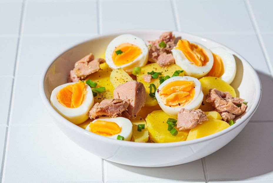 bigstock Tuna And Potato Salad With Egg 440625635