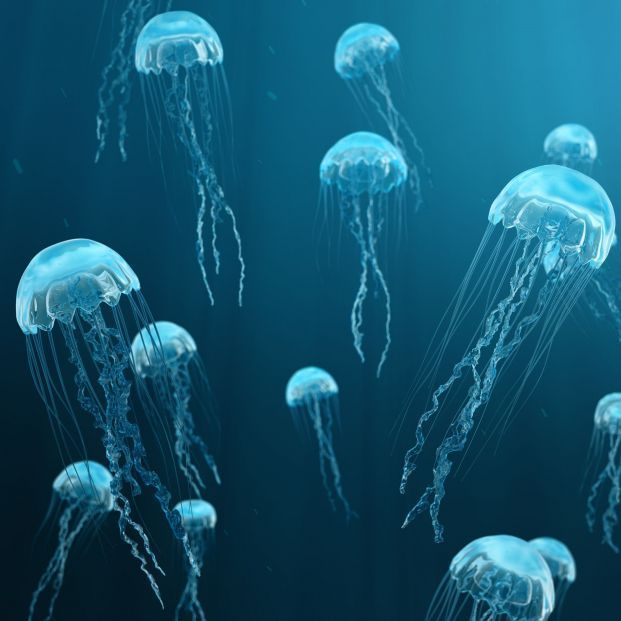 bigstock medusas dentro del agua de mar