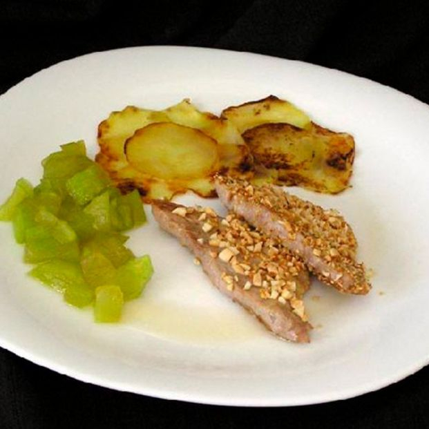 Receta de solomillo de cerdo con almendras y melón. Foto: Región de Murcia
