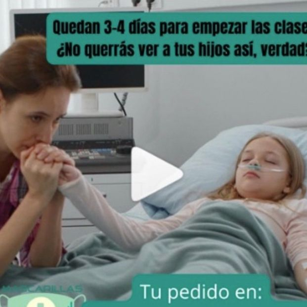 Polémica por un anuncio que usa duras imágenes de niños hospitalizados para vender mascarillas