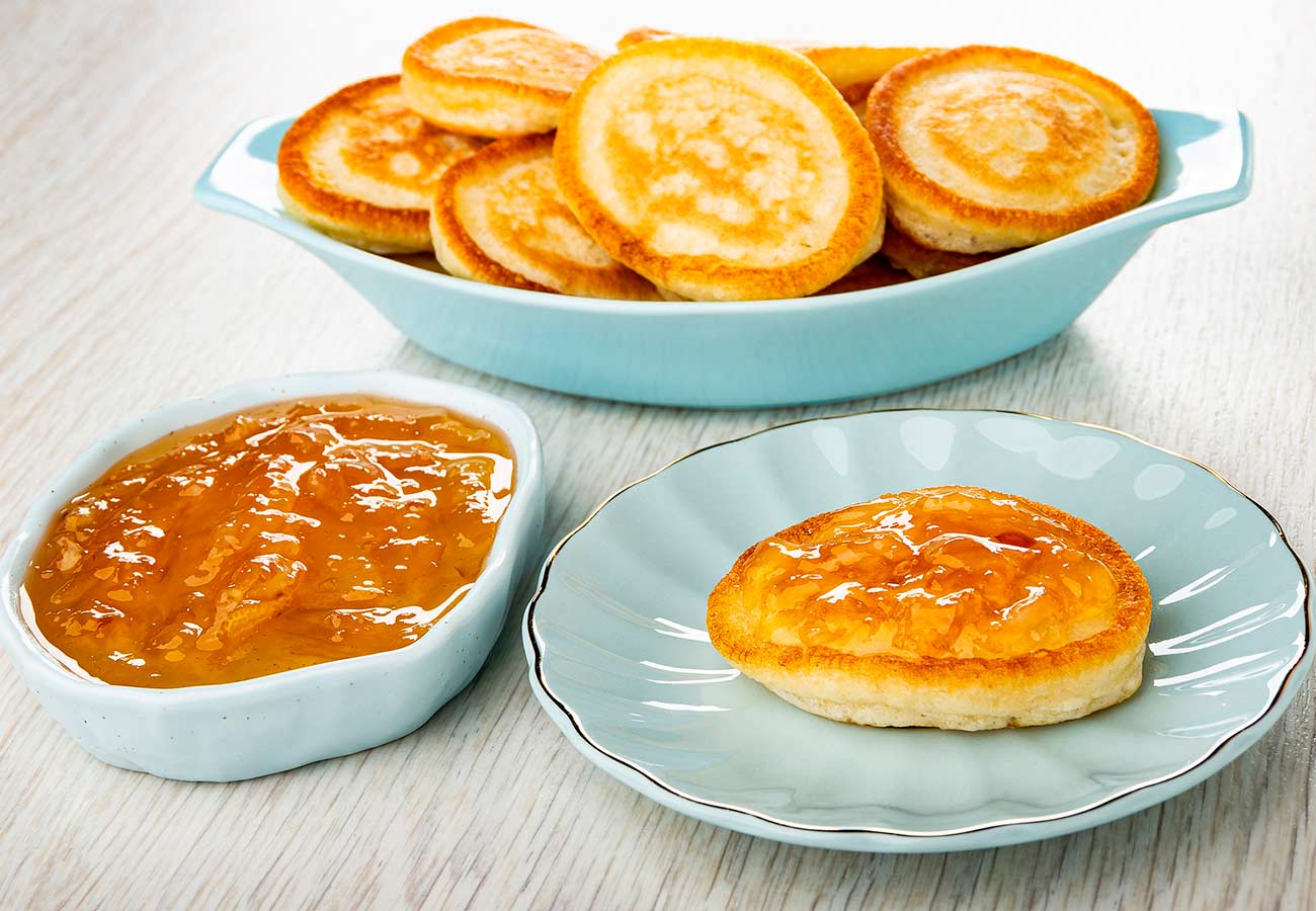 Receta de tortitas con mermelada casera de limón. Foto: bigstock