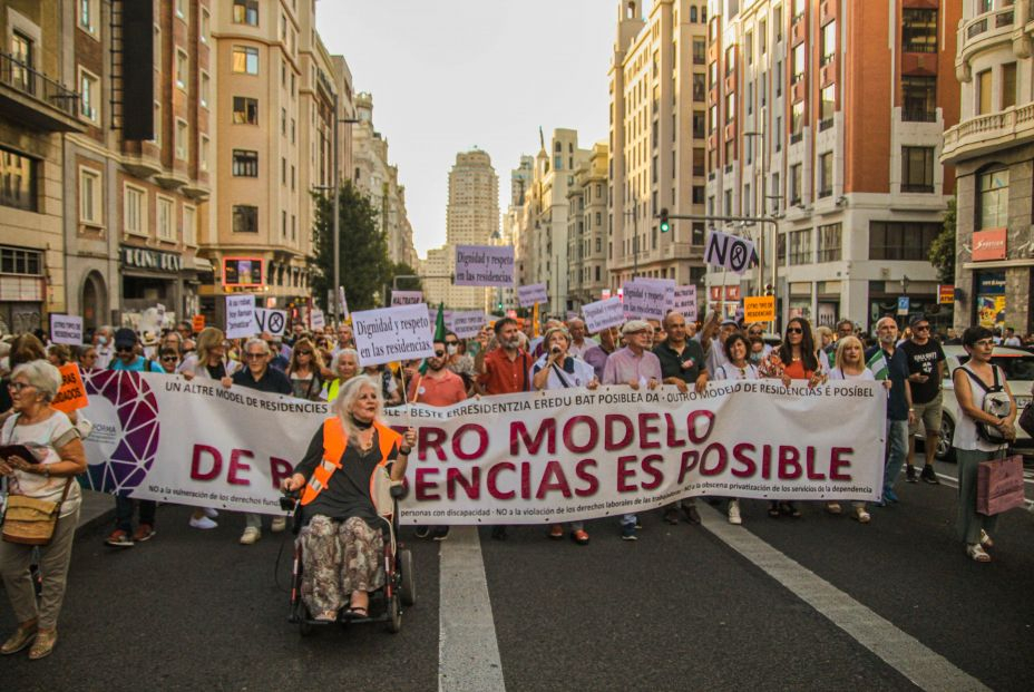 Manifestación residencias 17 de septiembre Madrid (Foto: Álvaro Ríos y Pablo Recio)