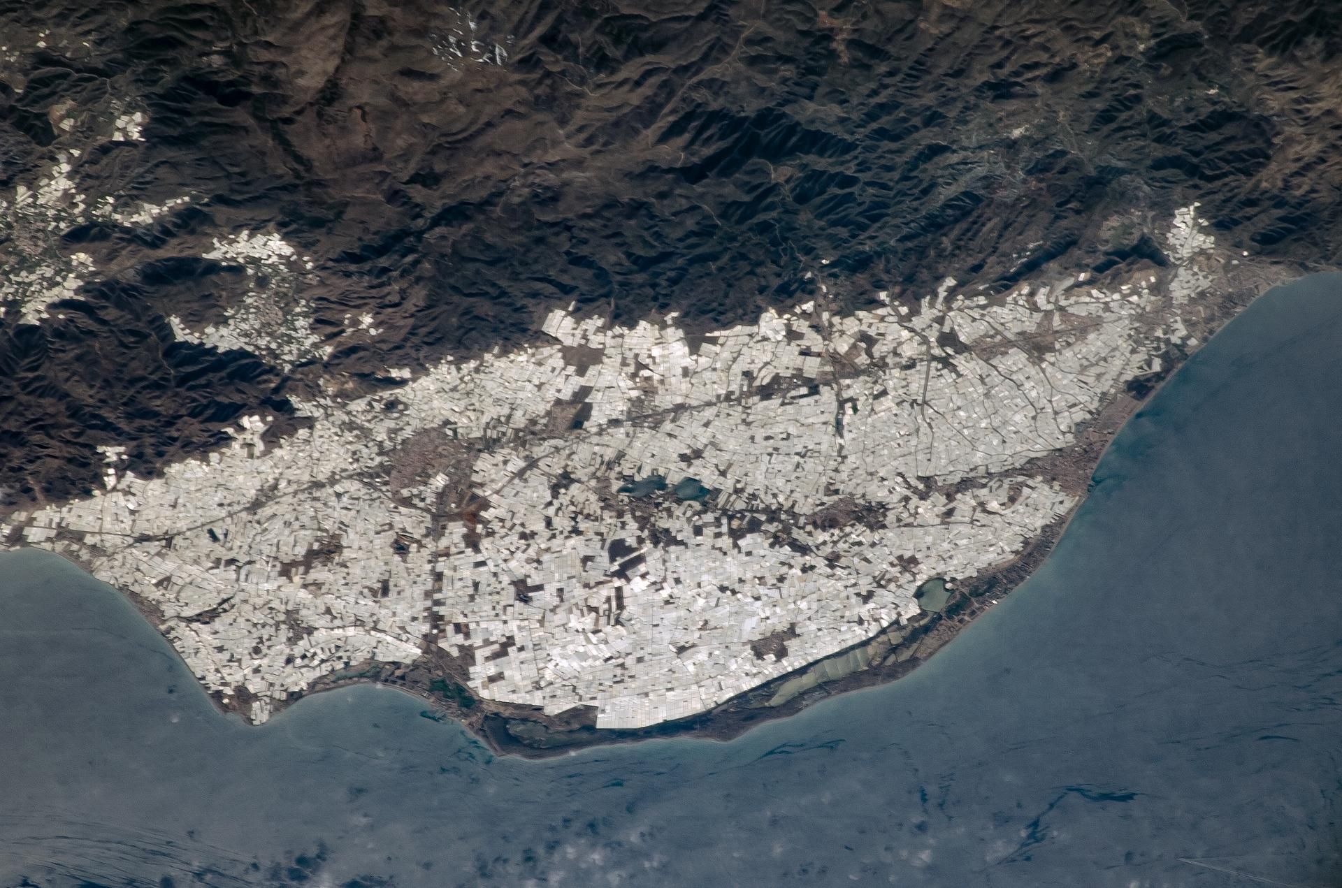 El "mar de plástico" de Almería visto desde el espacio