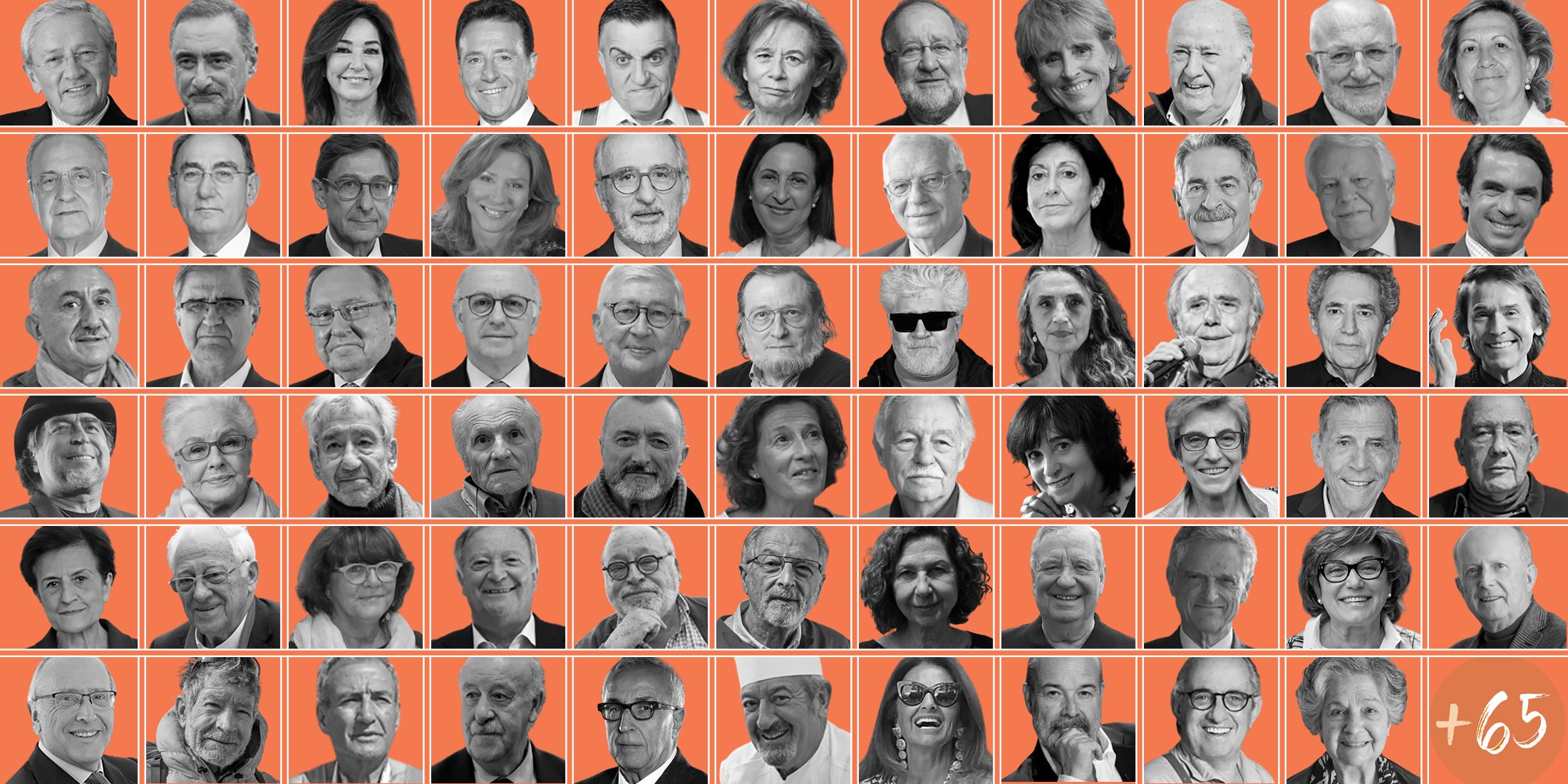 Los 65 mayores de 65 años más influyentes de España (Portada y redes)