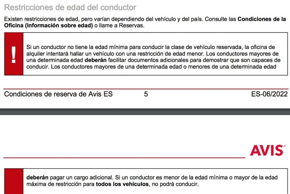 avis restricciones por edad