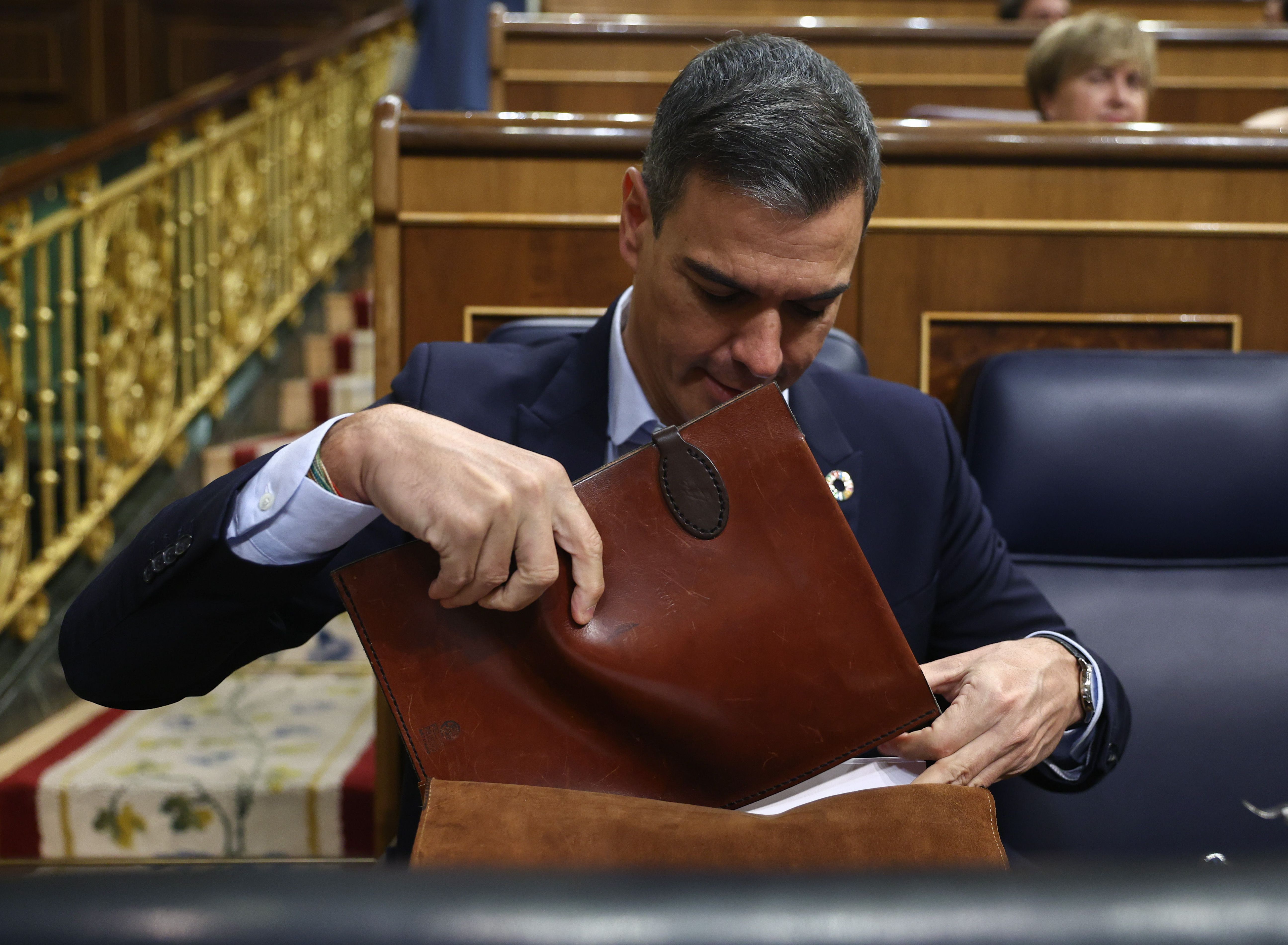 El presidente del Gobierno, Pedro Sánchez, en la sesión plenaria en el Congreso este 13 de octubre