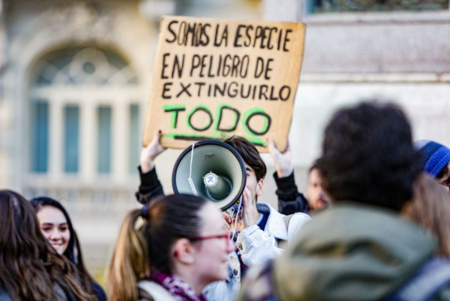 EuropaPress jovenes movimiento fridays for future pancarta