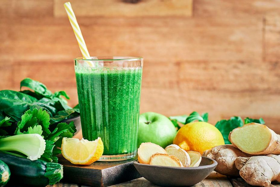 Smoothie o batido verde de manzana. Foto: bigstock