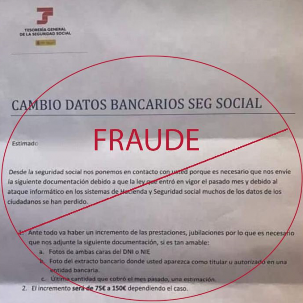 La Seguridad Social alerta de una carta en su nombre para robar datos de jubilados: "Es un fraude"