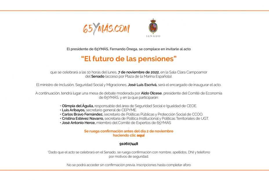 5 Invitacion El futuro de las pensiones 5 Invitacion El futuro de las pensiones
