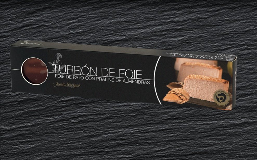 Turrón de foie de pato con praliné de almendra