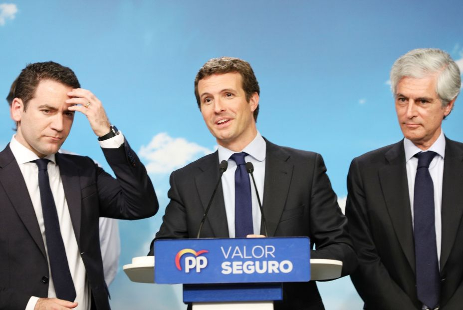 Teodoro García Egea, Pablo Casado y Adolfo Suárez Illana