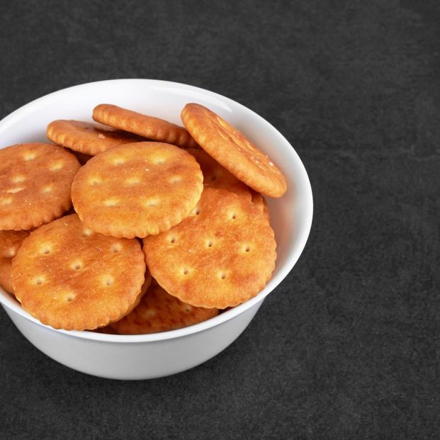 bigstock Round Salted Snack Cracker In  459902341