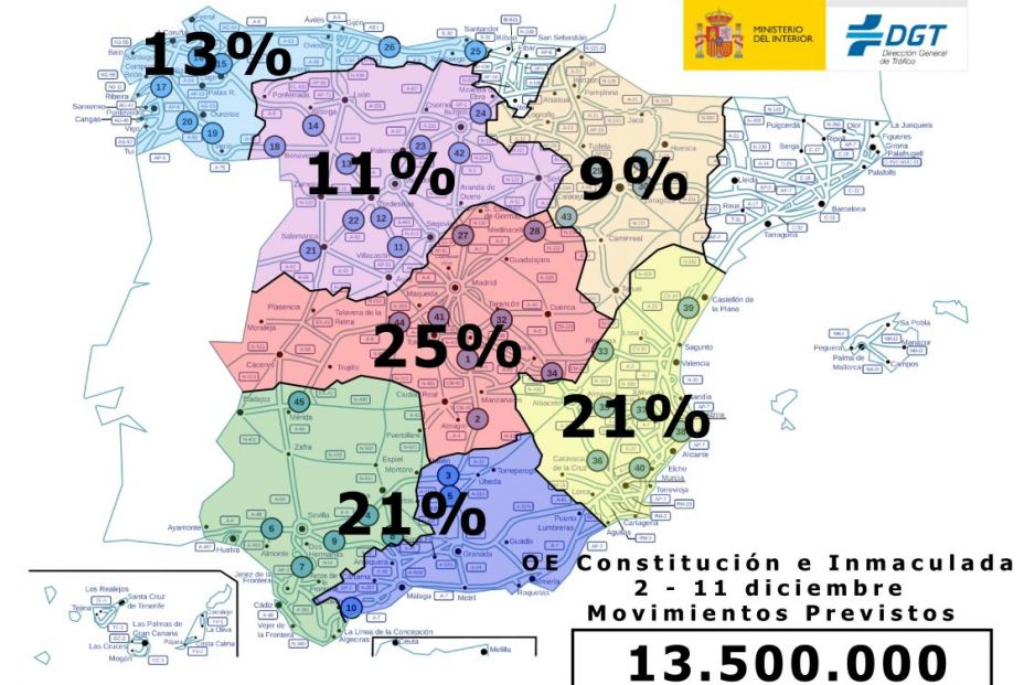 La DGT activa un dispositivo especial ante los 13,5 millones de desplazamientos previstos el puente. Foto: Twitter