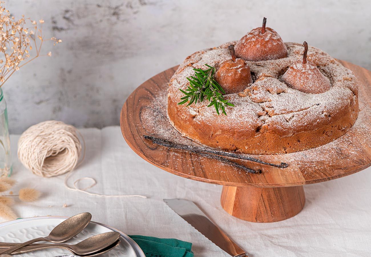 Receta de pastel con peras