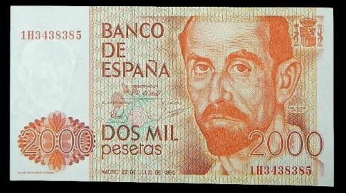 Billete de 2.000 pesetas de 1980 