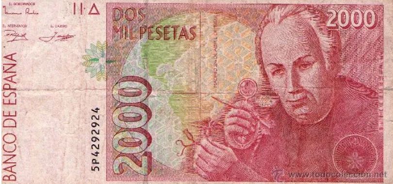 Billete de 2000 pesetas de 1992