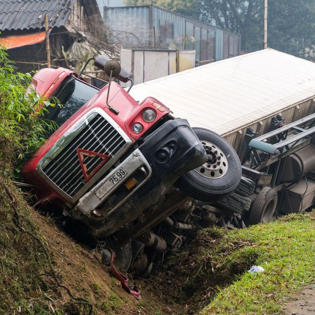 bigstock Accident On Mountainous Road  233685856