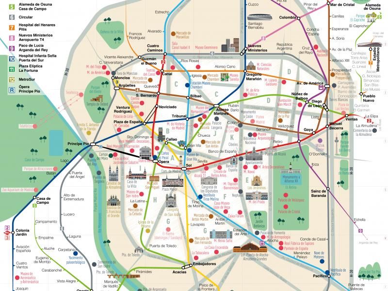 plano turistico de metro de madrid