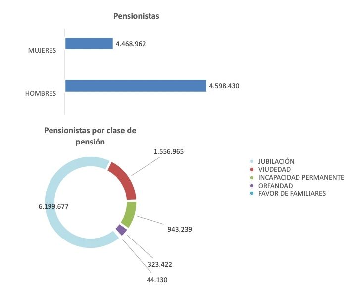 pensionistas por clase de pension