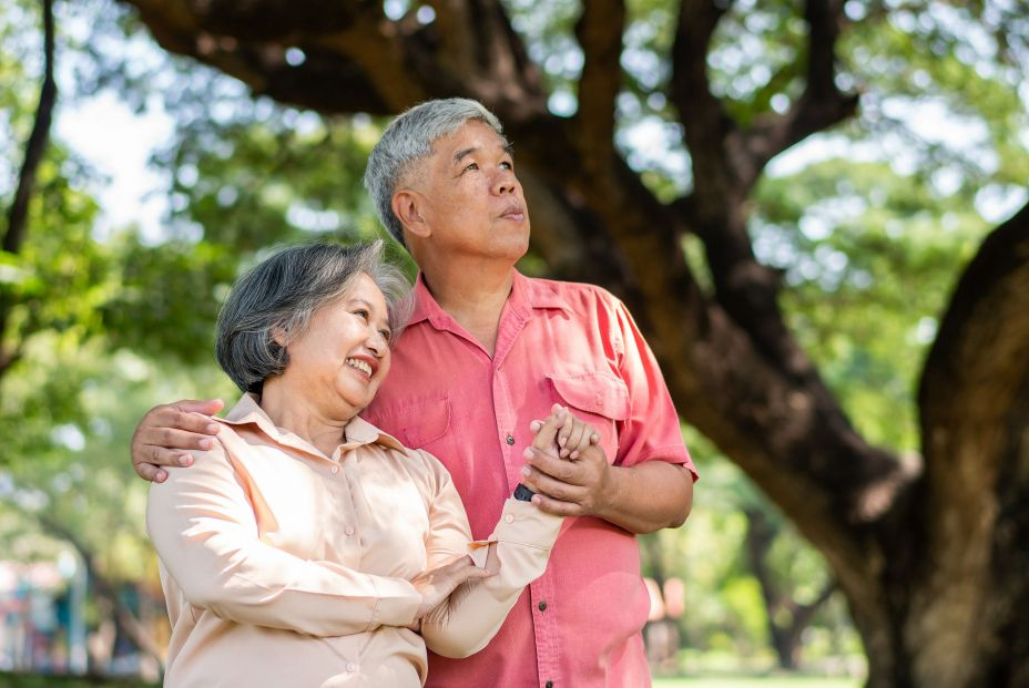 bigstock Portrait Of Lovely Elderly Cou 468448245