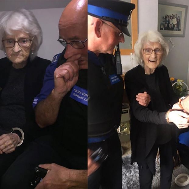 Una mujer de 93 años cumple su último deseo de ser arrestada Una mujer de 93 años cumple su último deseo de ser arrestada