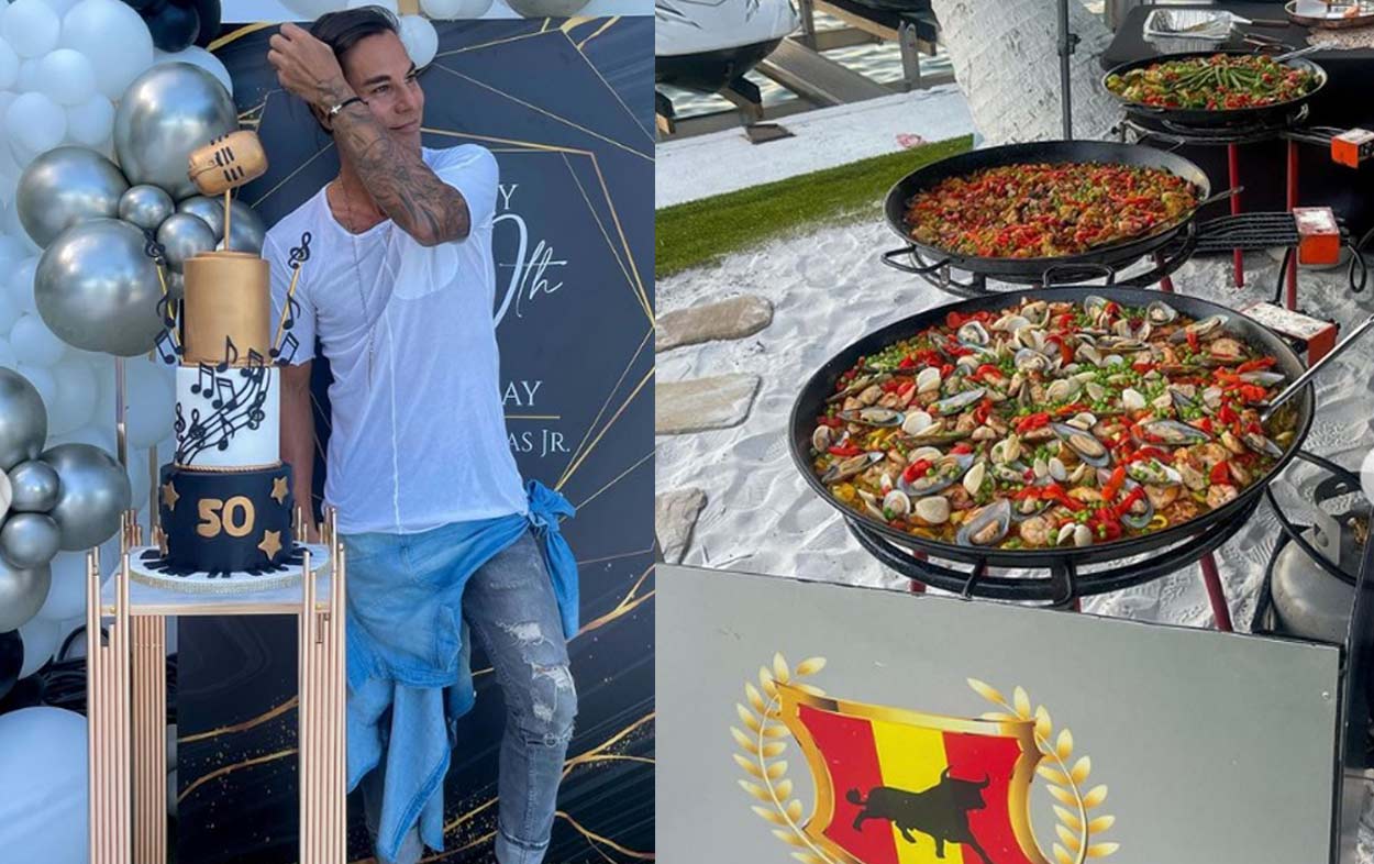 Julio Iglesias Jr. celebra su 50 cumpleaños con unas paellas que incendian las redes sociales