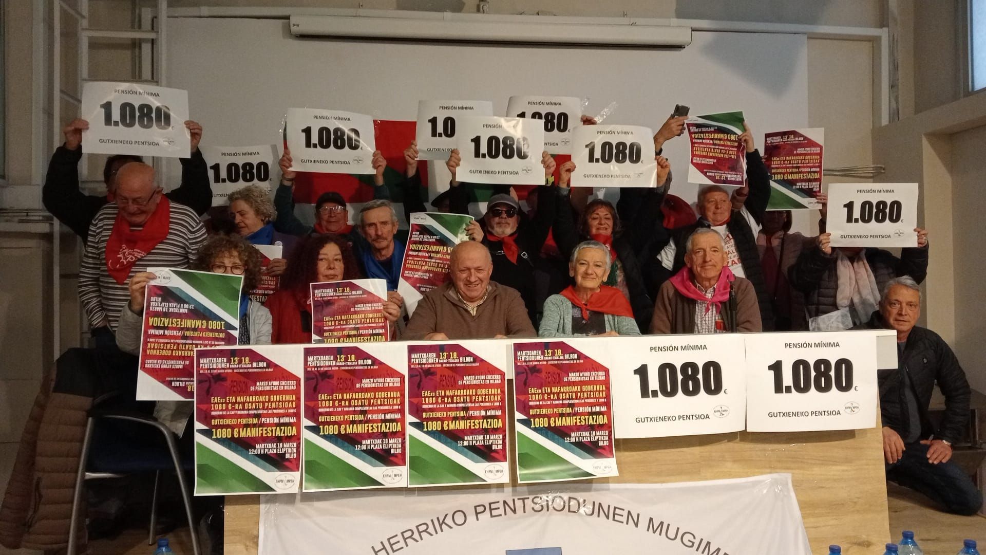 5 días de ayuno y encierro: los pensionistas vascos siguen su lucha por la pensión mínima de 1.080€