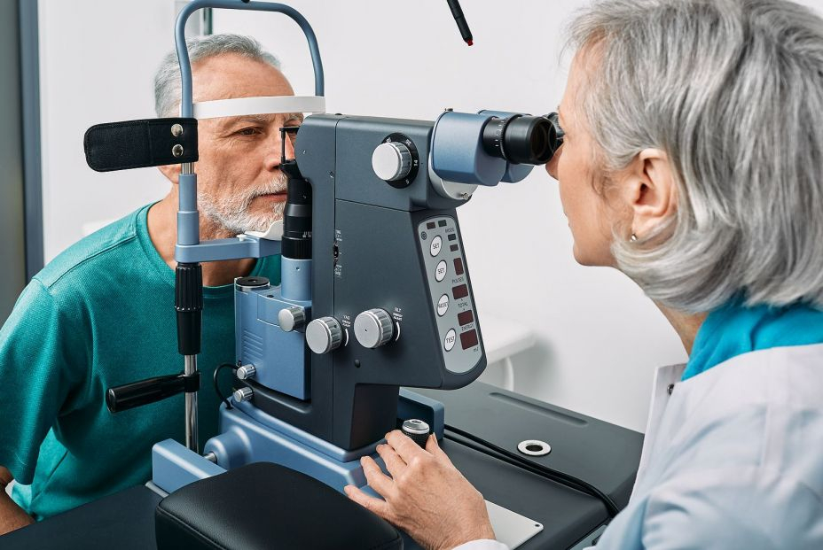 bigstock Experienced Optometrist Doing  455330101