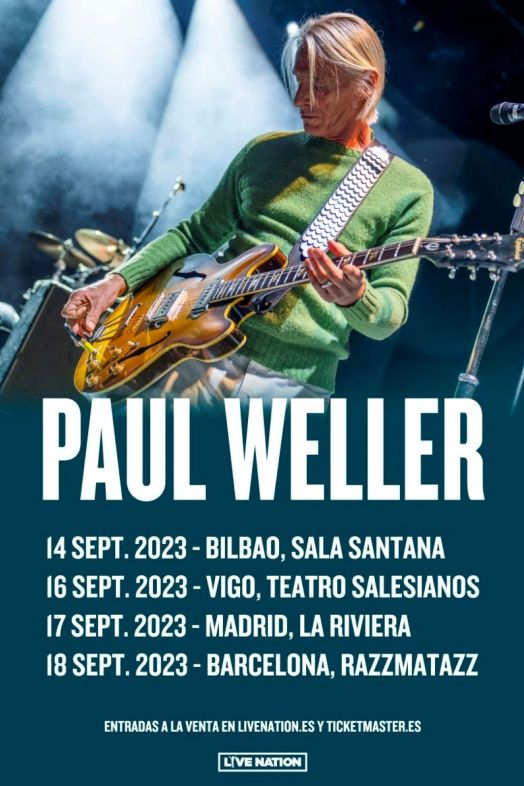 Cartel conciertos Paul Weller España 2023 Cartel conciertos Paul Weller España 2023