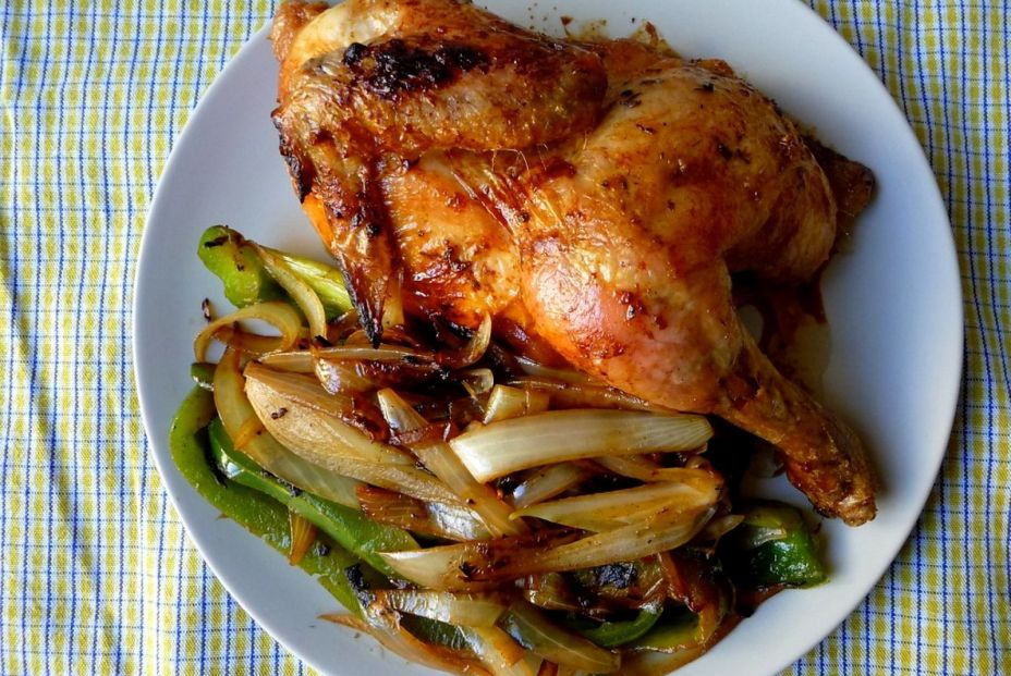 Pollo al horno con verduras