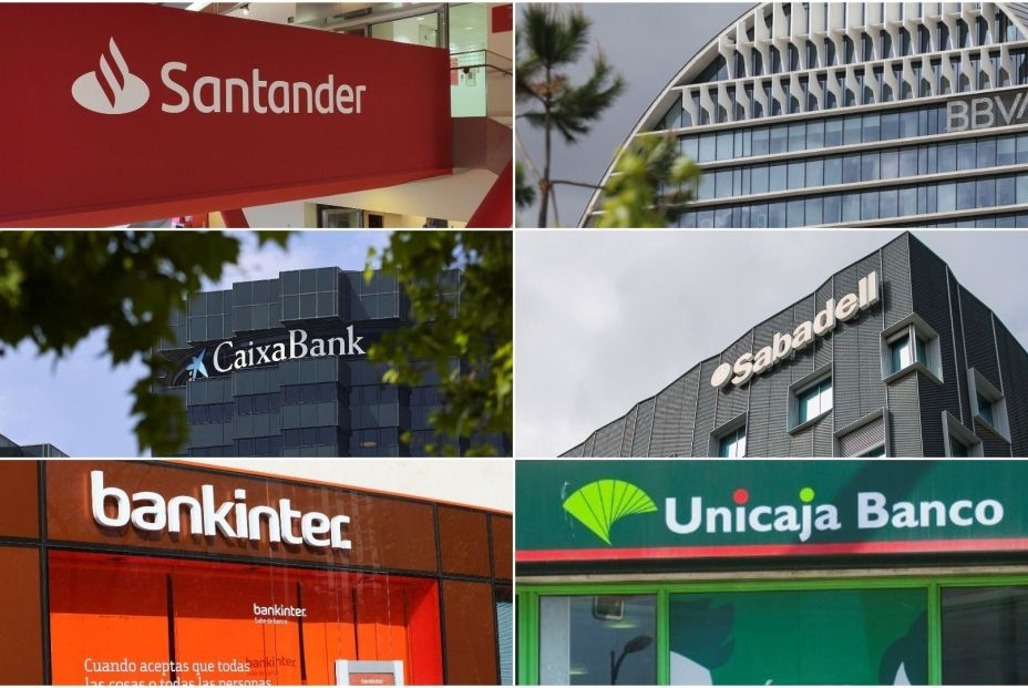 EuropaPress 4311218 logos banco santander bbva caixabank banco sabadell bankinter unicaja banco