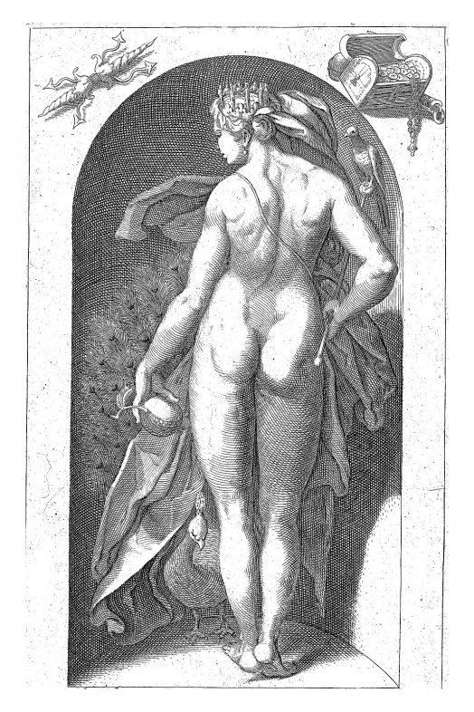 Dibujo de una estatua de la Diosa Juno