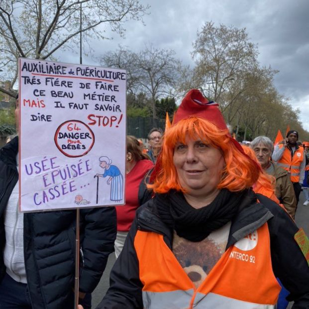 manifestante francia pensiones