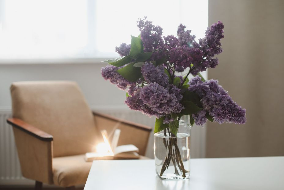 bigstock Purple Lilac In Glass Vase On  472138417